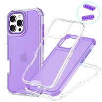 for iPhone 13 Clear Case, Transparent Hybrid Phone Case [Rugged PC Back & Silicone/TPU Bumper & Hard PC Front Frame] Non-Yellowing Slim 3-in-1 Protective Cover for iPhone 13, Purple