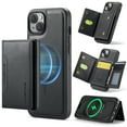 thumbnail image 1 of for iPhone 13 Detachable Magnetic Wallet Case with RFID Blocking Card Slots, PU Leather Kickstand Cover with Magnetic Clasp, Shockproof Drop Protective Classic Flip Case, Black, 1 of 10