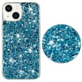 thumbnail image 1 of for iPhone 13 Glitter Case, Cute Bling Sparkle Shiny Slim Soft Silicone Reflective Clear TPU Bumper Women Girls Shockproof Protective Phone Case for iPhone 13, Blue, 1 of 6