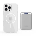 thumbnail image 1 of For iPhone 13 Magnetic 2-in-1 Phone Case,with Magnetic Detachable Card Holder,Credit Card Slot,Compatible with Mag-Safe,Transparent Back,Shockproof Rugged Wallet Phone Case,White, 1 of 7