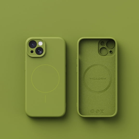 for iPhone 13 Magnetic Case, Compatible with MagSafe, Soft Anti-Scratch Microfiber Lining, Slim Silicone Shockproof Protective Lightweight Phone Case for iPhone 13, Green