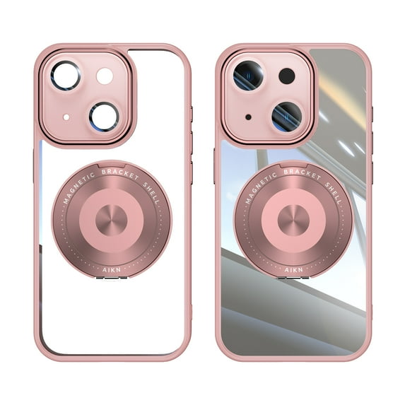 for iPhone 13 Magnetic Clear Case Compatible with MagSafe, Drop Protection Ultra Slim Shockproof Anti-Scratch Phone Case with Camera Lens Protector Dust-Proof for Men Women - Pink