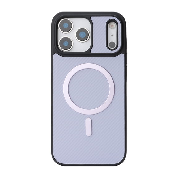 For iPhone 13 Magnetic Phone Case,Fiber Pattern PU Leather Back,Compatible with Mag-Safe,Shockproof Anti-fall Drop Protection Anti-Scratch Ultra Slim Durable Phone Case,Purple