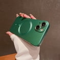 thumbnail image 1 of For iPhone 13 Matte Case, Allytech Ultra Thin Stylish Frameless Magnetic Cover [Support Wireless Charging] Compatible with MagSafe Camera Lens Protector Hard Protective Shell, Darkgreen, 1 of 9