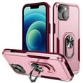 thumbnail image 1 of for iPhone 13 Mini Armor Case with Camera Lens Slide Protection [Military Grade Drop Tested] for Magnetic Car Mount Ring Holder Kickstand Protective Heavy Duty Phone Case,Pink+Rose, 1 of 11