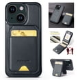thumbnail image 1 of For iPhone 13 Mini Case with 2 in 1 Detachable Magnetic Wallet RFlD Blocking Card Slots Pocket, Compatible MagSafe, Back Flip Kickstand Premium PU Leather Wireless Charging Phone Case,Black, 1 of 10