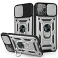 thumbnail image 1 of iPhone 13 Mini Case 5.4", TECHCIRCLE 360 Ring Kickstand Magnetic & Slide Camera Protector Military-Grade Rugged Hybrid Protective Cover for Apple iPhone 13 Mini 2021 - Silver, 1 of 1