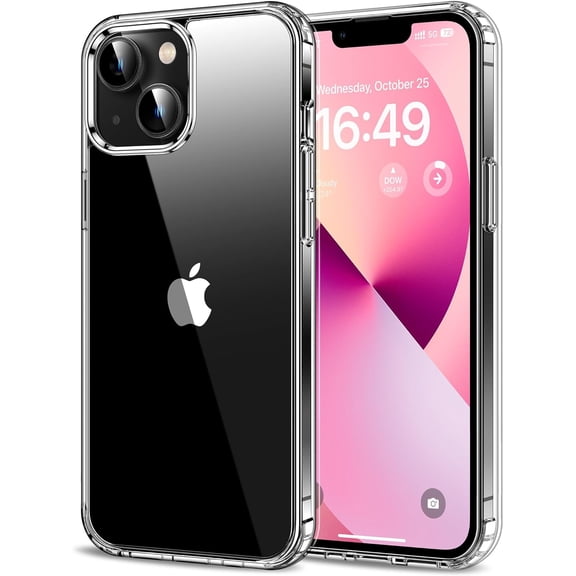 for iPhone 13 Mini Case Clear [Anti-Yellowing] Anti-Scratch Transparent Hard Back and Soft Edge [Military Grade Drop Protection] Shockproof Phone Cover - Crystal Clear