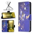thumbnail image 1 of iPhone 13 Mini Case Cute Embossed Pattern Premium Leather Wallet Cover Flip Stand Credit Card Slots Pocket Holder Magnetic Closure Folio Case for iPhone 13 Mini, Purple Butterfly, 1 of 8