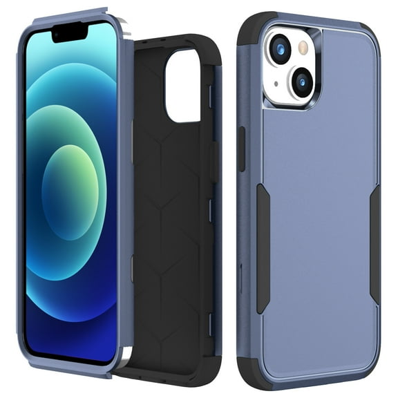 for iPhone 13 Mini Case, Defender Case Compatible with iPhone 13 Mini Case, Hybrid Heavy Duty Military Grade Full-Body Drop Shockproof Dustproof 3-Layers Rugged Protective Phone Cover, Royalblue/Black