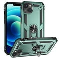 thumbnail image 1 of For iPhone 13 Mini Case ,Heavy Duty Shockproof Body Phone Cover Built in Metal Rotated Magnetic Ring Holder Kickstand,Dustproof,Anti-Scratch,Dual Layer Military-Grade Drop protection,Darkgreen, 1 of 8