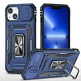 thumbnail image 1 of For iPhone 13 Mini Case with Hinge Protection and 360°Rotate Ring Magnetic Kickstand, [Military Grade anti-Drop],Hard Back & Soft Edge Slim Protective Case for iPhone 13 Mini,Navyblue, 1 of 7