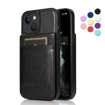 iPhone 13 Mini Case, Leather Wallet Case iPhone 13 Mini 5.4", PU Leather Case, Built in Stand Wallet Credit Card Holder Case 5 Card Slots Case For Apple iPhone 13 Mini, Black