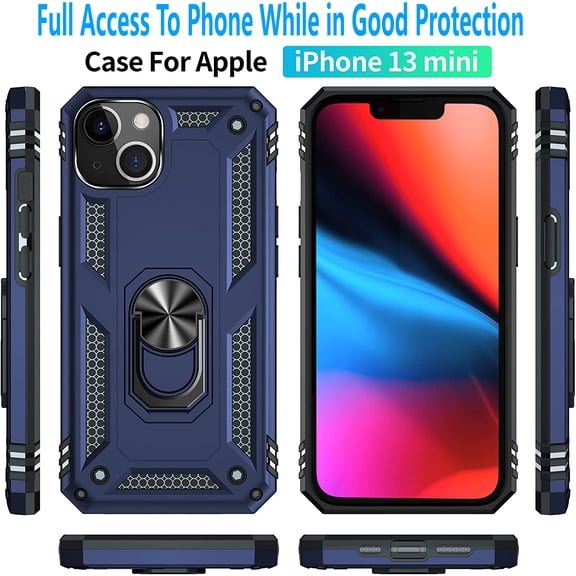 iPhone 13 Mini Case, [Not Fit for iPhone 13/ Pro/Pro Max], STARSHOP Drop Protection Ring Kickstand Cover- Ink Blue
