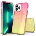 thumbnail image 1 of Rosebono Hybrid Glitter Sparkle Transparent Case for iPhone 13 Mini, Gold and Pink, 1 of 4