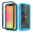 thumbnail image 1 of iPhone 13 Mini Case, TECHCIRCLE 2 in 1 Slim Hybrid Shockproof Rubber Flexible Bumper Transparent Matte Anti-Slip Cover Protective Case for iPhone 13 Mini 2021, Lightblue, 1 of 1