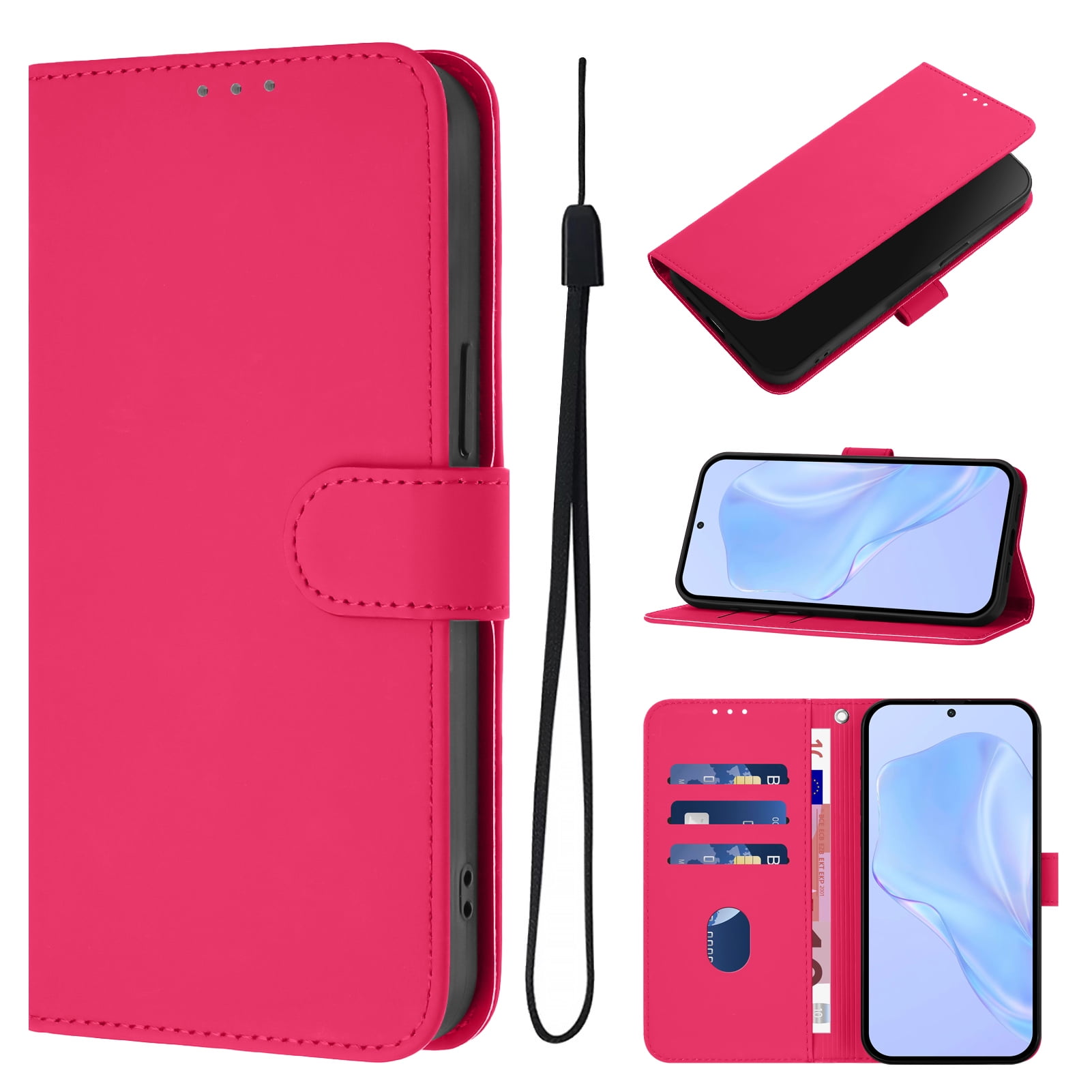 for iPhone 13 Mini Case Wallet with Card Holder,PU Leather Anti-fall Thin  Fit Phone case for Women Men,Kickstand,flip Shockproof Cover with Credit  Card Slots and Wrist Strap,Rose - Walmart.com