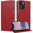 thumbnail image 1 of for iPhone 13 Mini Case Wallet,[RFID Blocking Card Slots] Cute 13 Mini Phone Cases Kickstand PU Leather Protection Shockproof,Magnetic Flip Cases Cover for iPhone 13 Mini (Red), 1 of 16