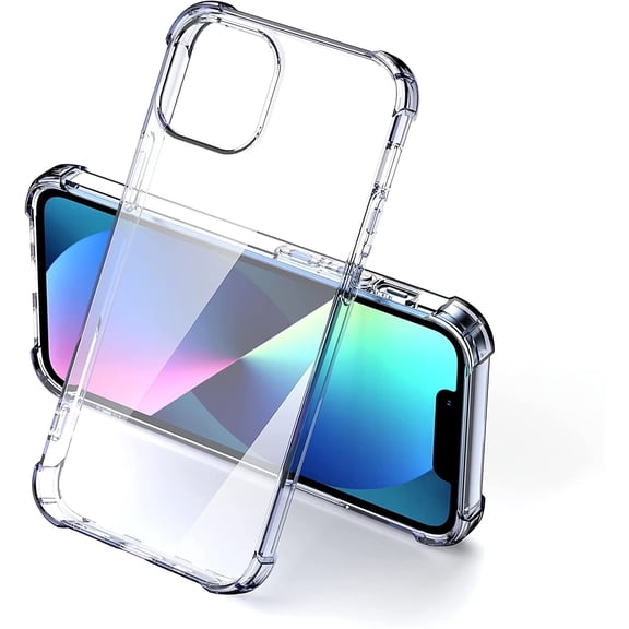 Compatible with iPhone 13 Mini Clear Case - Crystal Clear Anti-Scratch Protective Cover, Slim Thin Shockproof Design with Shock-Absorption Bumper, 5.4 inch