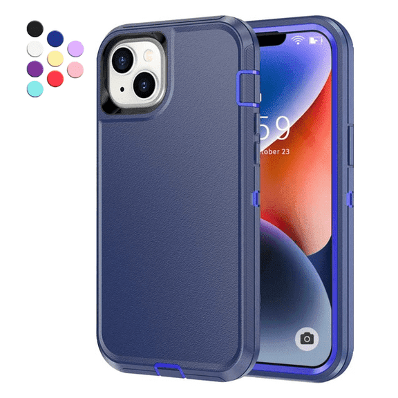 iPhone 13 Mini Heavy Duty Case {Shock Proof Case with 3 Layer Rubber, Shatter Resistant, [Tough Armour] Rugged Case Compatible for iPhone 13 Mini} Navy