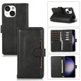 thumbnail image 1 of for iPhone 13 Mini Phone Case,for iPhone 13 Mini Wallet Case RFID Blocking 8 Card Slots Holder & 1 Cash Pocket & 1 Outer Pouch,Wrist Strap,Shockproof Leather Magnetic Flip Stand Cover,Black, 1 of 10