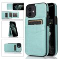 thumbnail image 1 of iPhone 13 Mini Wallet Case with Card Holder, Mantto Luxury Flip PU Leather Kickstand Card Pocket Slots Magnetic Folio Back Cover For Apple iPhone 13 Mini 5.4 inch - Mint, 1 of 7