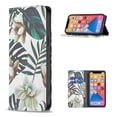 thumbnail image 1 of iPhone 13 Mini Wallet Case PU Leather Folio Flip Stand, Allytech Magnetic Credit Card Holder Protective Anti-Scratch TPU Bumper Skin Cover for iPhone 13 Mini 5.4" 2021, Floral Leaf, 1 of 4