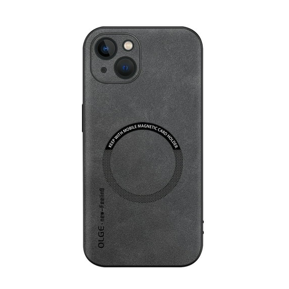 for iPhone 13 PU Leather Case, Vintage Compatible with MagSafe and Wireless Charging Slim Fit-Drop Scratch Resistant Support Magnetic Car Mount Case Cover for iPhone 13, Gray