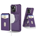 thumbnail image 1 of for iPhone 13 Phone Case Card Holder with Compatible with MagSafe Magnetic RFID Blocking PU Leather Flip Kickstand Detachable 2-in-1 Wallet Case For iPhone 13,Purple, 1 of 8