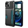 thumbnail image 1 of for iPhone 13 Phone Case with Card Holder Wallet Shockproof RFID Blocking Ring Holder Case Magnetic Kickstand Skin PU Leather TPU Rugged Cover For iPhone 13,Black, 1 of 6