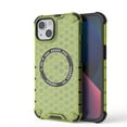 thumbnail image 1 of for iPhone 13 Phone Case, Magnetic Case [Compatible with Mag Safe] Translucent Honeycomb Pattern Slim Shockproof Anti-fall Anti-Fingerprint Protective Cover for iPhone 13,Green, 1 of 1