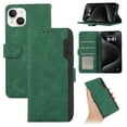 thumbnail image 1 of for iPhone 13 Phone Case RFID Blocking PU Leather, [3 Credit Card Slots] Flip Folio Book Shockproof Holder Kickstand Case Women Men for iPhone 13 Wallet Case Cover, Green, 1 of 6