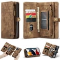thumbnail image 1 of iPhone 13 Pro 6.1-inch Case, Dteck 2 in 1 Design Retro Luxury Leather Zipper Wallet Case with Detachable Cover & Card Slots + Side Cash Pocket + Magnetic Clasp Closure for iPhone 13 Pro,Brown, 1 of 8