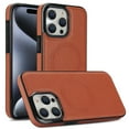 thumbnail image 1 of for iPhone 13 Pro Back Case, Litchi Texture PU Leather Phone Cover with TPU Frame Ultra-Stylish Magsafe Compatible and Shockproof Drop Protection Case Cover for iPhone 13 Pro,Brown, 1 of 7
