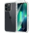 thumbnail image 1 of for iPhone 13 Pro Case with 2 Screen Protector,Shockproof Drop Protection Full Body Heavy Duty 3 Layer Military Rugged Durable Phone Cover for Apple iPhone 13 Pro 6.1" (Clear), 1 of 13