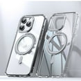thumbnail image 1 of for iPhone 13 Pro Case, with 360° Rotatable Magnetic Ring Kickstand [Compatible with Magsafe] [Military-Grade Protection] Shockproof Phone Case for Women Men for iPhone 13 Pro, Clear, 1 of 6