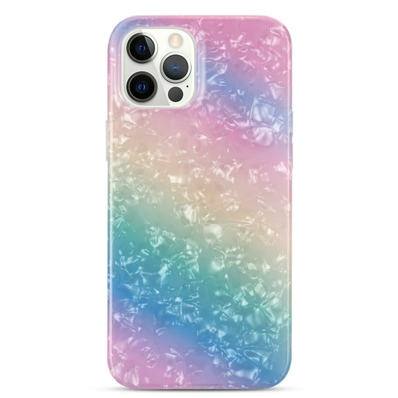 iPhone 13 Pro Case, 6.1 Inch, Soft TPU Gradient Gloss Shell Cover Pattern Case for Apple iPhone 13, Rainbow