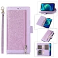 thumbnail image 1 of iPhone 13 Pro Case, Allytech [9 Card Holders] Bling Glitter PU Leather Flip Stand Wallet Case with Money/Cash Pocket Full Protection Sparkly Hand Strap Purse Case for iPhone 13 Pro (2021 6.1"), Purple, 1 of 1
