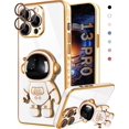thumbnail image 1 of for iPhone 13 Pro Case Astronaut Cute Girls Women Girly Unique White Phone Cases with Hidden Stand Kickstand 6D Design with Camera Lens Protector Cover for iPhone 13Pro 6.1'', 1 of 11