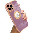 thumbnail image 1 of for iPhone 13 Pro Case with Camera Lens Protector, Logo View for Women Girls, Soft Slim Phone Cases for iPhone 13 Pro Clear Ultra-Thin Back Cover (Purple), 1 of 10