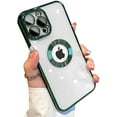 thumbnail image 1 of for iPhone 13 Pro Case with Camera Lens Protector, Logo View for Women Men, Soft Plating Transparent Slim Ultrathin Phone Cases for iPhone 13 Pro Clear Back Cover (for iphone13Pro,Green), 1 of 18