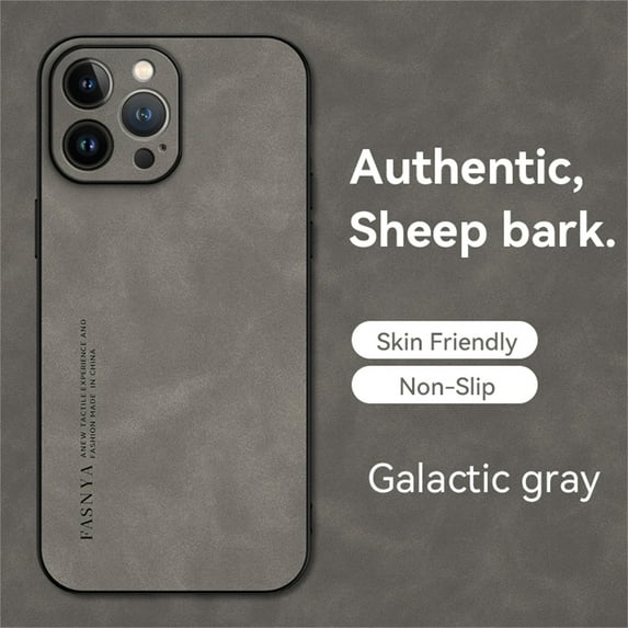 for iPhone 13 Pro Case, Classic Soft TPU and PU Leather Slim Cover Case, Anti-Vibration Anti-Slip Ultralight Luxury Phone Case Cover for iPhone 13 Pro 6.1 Inch for Men & Women, Gray