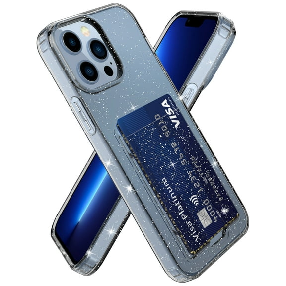 for iPhone 13 Pro Case Clear, Back Card Holder Slot Cover Ultra Slim Thin Flexible TPU Gel Rubber Soft Skin Silicone Protective Clear Case with Card Slot for iPhone 13 Pro 6.1-inch,Black