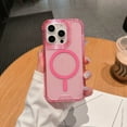 thumbnail image 1 of for iPhone 13 Pro Case Clear Magnetic Compatible with Magsafe, Thin Slim Transparent Non Yellowing, Hybrid Soft Silicone Bumper & Hard Plastic Protective Cover for iPhone 13 Pro, Pink, 1 of 10