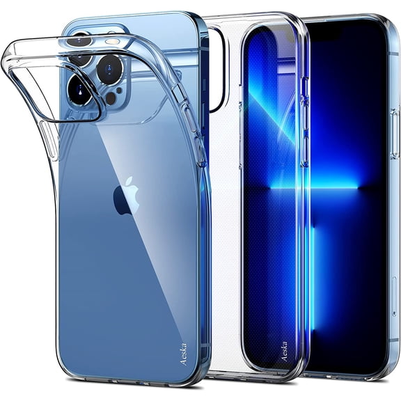 for iPhone 13 Pro Case Clear, Ultra Slim Thin Flexible Clear TPU [Scratch-Resistant] Gel Rubber Soft Skin Silicone Protective Phone Case Cover for iPhone 13 Pro (Clear)