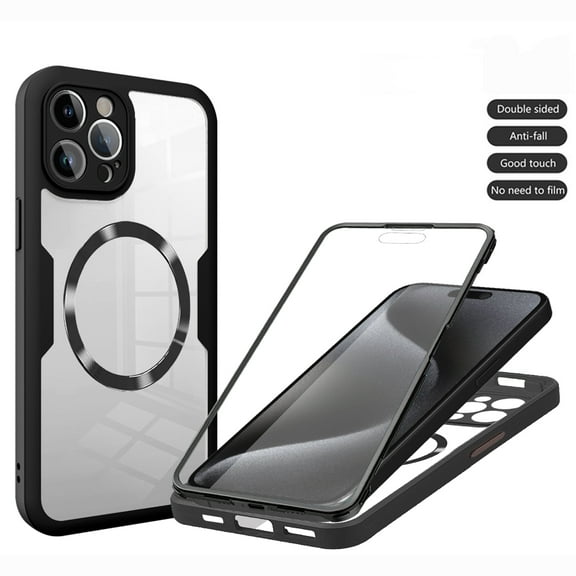 for iPhone 13 Pro Case, Compatible with MagSafe [Built-in Screen Protector] 360 Full-Body Shockproof Rugged Clear Back Protective Dual-Layer Phone Cover for iPhone 13 Pro, Black