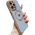 thumbnail image 1 of for iPhone 13 Pro Case Compatible with MagSafe, Luxury Love Heart Soft Phone Case, Full Camera Lens Protection Magnetic Case for iPhone 13 Pro for Women Girls (6.1") - Light Blue, 1 of 12