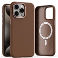 thumbnail image 1 of For iPhone 13 Pro Case Compatible with MagSafe, Supports Magnetic Charging, Slim Liquid Silicone PU Leather Case, Shock Absorbing, Screen and Camera Protection For iPhone 13 Pro,Brown, 1 of 8
