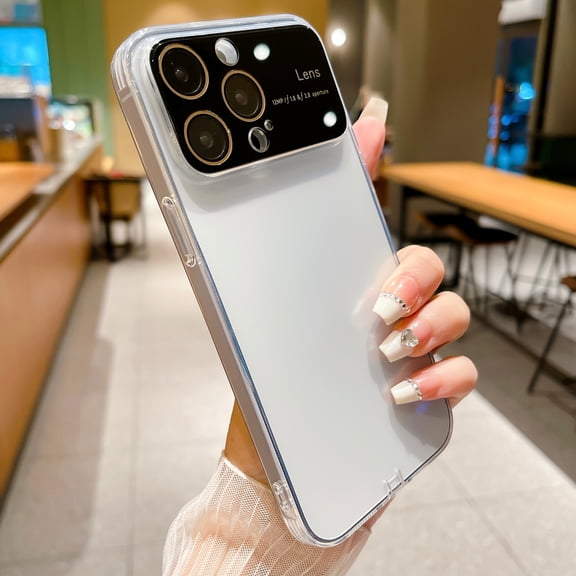 for iPhone 13 Pro Case Crystal Clear with Dust Plug & Lens Protector Luxury Plating Transparent Shockproof Anti-Scratch Soft TPU Phone Cases for Women Men for iPhone 13 Pro, Clear