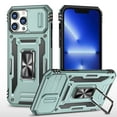 thumbnail image 1 of For iPhone 13 Pro Case with Hinge Protection and 360°Rotate Ring Magnetic Kickstand, [Military Grade anti-Drop],Hard Back & Soft Edge Slim Protective Case for iPhone 13 Pro,Darkgreen, 1 of 7